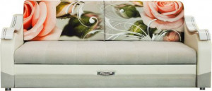 Диван прямой раскладной Алекс 1 Премиум бежевый цветы 225 см