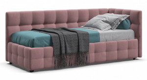 Кровать детская BOSS mini велюр Monolit роуз 108х218х90