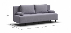 Диван Бостон Мини рогожка малмо платина 190х85х90