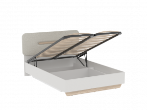 Кровать двухспальная с подъемным механизмом с мягкой вставкой Аврора  дуб мария кашемир 140х200