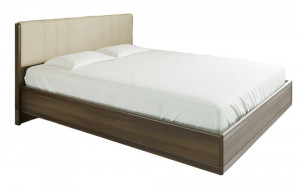 Кровать двуспальная КР-2013 с мягким изголовьем Ясень светлый 160х200