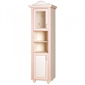 Пенал открытый Алиса кремовый белый розовый принт 59см бабочки