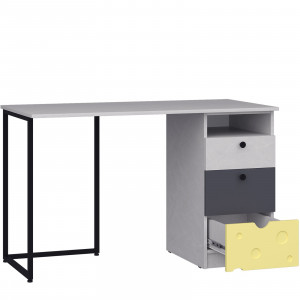 Стол письменный Сыр №17 Плуто/графит/желтый 120х58х75
