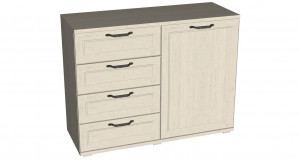 Комод четыре ящика одна дверь Рандеву дуб приморский 112см