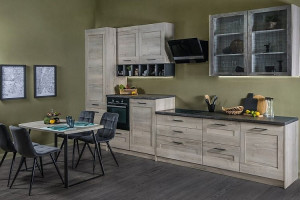 Кухня Дублин Дуб галифакс белый 220х60х216