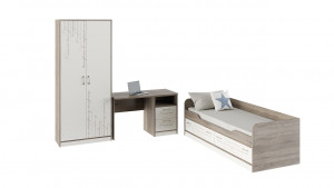 Детская «Брауни» (Фон бежевый с рисунком/Дуб Сонома трюфель)