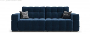 Диван прямой Босс.XO велюр Moнолит синий  Камень 255 см