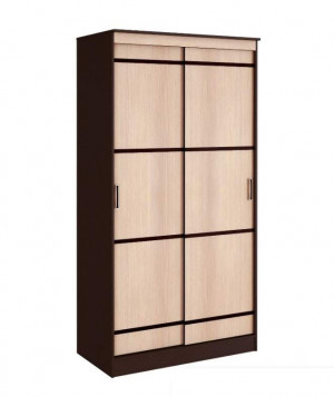 Шкаф-купе 2-х створчатый  САКУРА Ясень светлый\венге  114х61х221