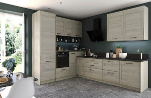 Кухня Дублин Дуб галифакс белый 220х60х242