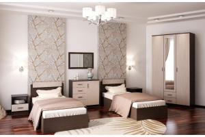 Спальный гарнитур с 2-мя кроватями 90х200 венге/лоредо