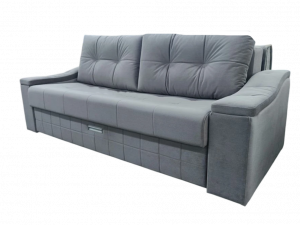 Диван прямой раскладной металлокаркас Лорд серый велюр 240