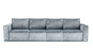 Диван прямой трансформер раскладной Сидней Д3+Д1 серый плюш 345 см