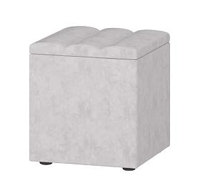 Пуф Николь 901.90 с ящиком серый велюр 40х40х43