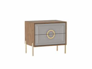 Тумба прикроватная Палермо  Дуб Каселла коричневый Экокожа Мокко 62х41х55