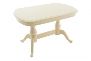 Стол обеденный раздвижной Фабрицио 2М из массива дерева слоновая кость 120х80х77