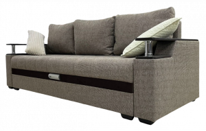 Диван прямой раскладной Бэйс с декором коричневый 220 см