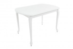 Стол обеденный раздвижной Прага массив дерева белый 110х70х75