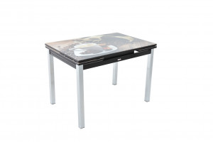 Стол обеденный раскладной Шанхай фотопечать-кофе  110х74х78