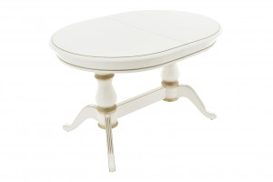 Стол обеденный раздвижной Фабрицио 2 из массива дерева белый 120х90х77