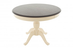 Стол круглый кухонный раздвижной Леонардо из массива дерева комбинированный 100х77