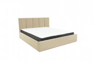 Кровать двухспальная с подъемным механизмом Маргарет молочный велюр 160х200