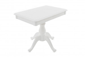 Стол обеденный раздвижной Фабрицио-1 из массива дерева белый 90х60х77