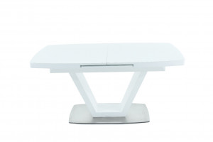 Стол кухонный раздвижной Фоджи стекло белый 140х90х75