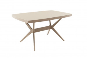 Стол обеденный раздвижной Оскар стекло бежевый 140х90х77