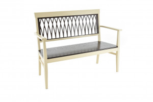 Банкетка Кристиан из массива дерева с жесткой спинкой и седеньем 130х53х100