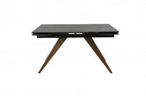 Стол кухонный раздвижной Роял керамогранит черный мрамор 140х90х75