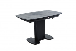 Стол обеденный раздвижной Будапешт стеклянный черный 130х80х75