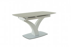 Стол обеденный раскладной Нотр-Дам стекло бежевый 140х85х76