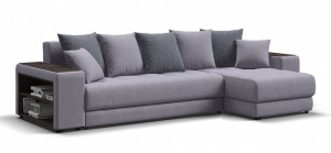 Диван угловой Дубай рогожка платина, рогожка муссон серый 300х155