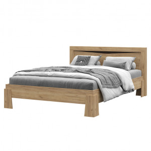 Кровать полутороспальная с ортопедом Паола КР 702 Дуб крафт золотой/венге 150х200