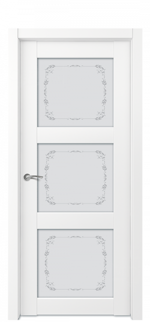 Межкомнатная дверь E 1 ДО белое стекло 80х200