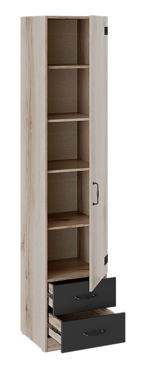 Шкаф пенал для белья Окланд Дуб Делано 45х45х217