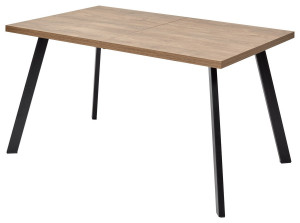 Обеденный стол BRICK раздвижной Дуб Канзас/ Черный 85см