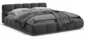 Кровать Босс Дрим с подъемным механизмом и ящиком велюр Mонолит серая 160х200