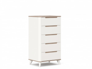 Комод высокий Стефания белый 56см