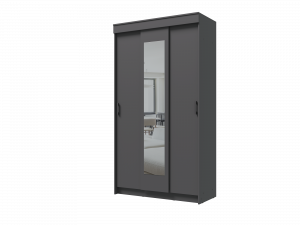 Шкаф-купе 3-х створчатый с зеркалом Эко Графит 120х57х220