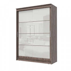 Шкаф-купе 2-х створчатый ГРАНД Дуб горный/Лакобель белый 160х61х220