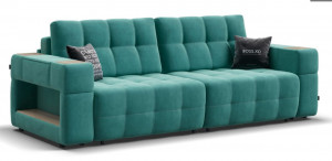 Диван прямой Босс.XO велюр Moнолит аква Снежная сонома 255 см