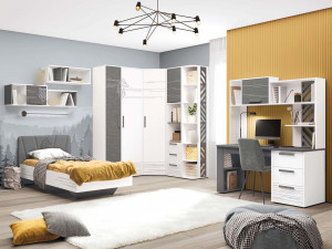 Комплект мебели для детской Аляска белый/оникс/графит