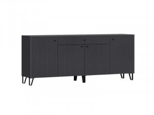 Комод Оливия графит с рельефным фасадом 200х43х83 см