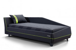 Кровать Карбон со встроенным матрасом НБП  и ящиком серый/лайм 190х90