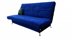 Диван прямой раскладной ППУ Финка синий велюр 190 см