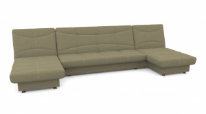 Диван П-образный раздвижной ППУ Финка Nova серая 386х155