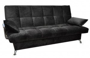 Диван прямой раскладной ППУ Финка с хром. боковинами коричневый 214см