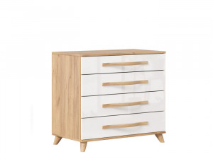 Комод четыре ящика Марта-2  дуб золотой белый  80х75х44