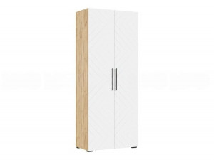 Шкаф  распашной 2-х створчатый Флэш крафт золотой/белый 90х50х223